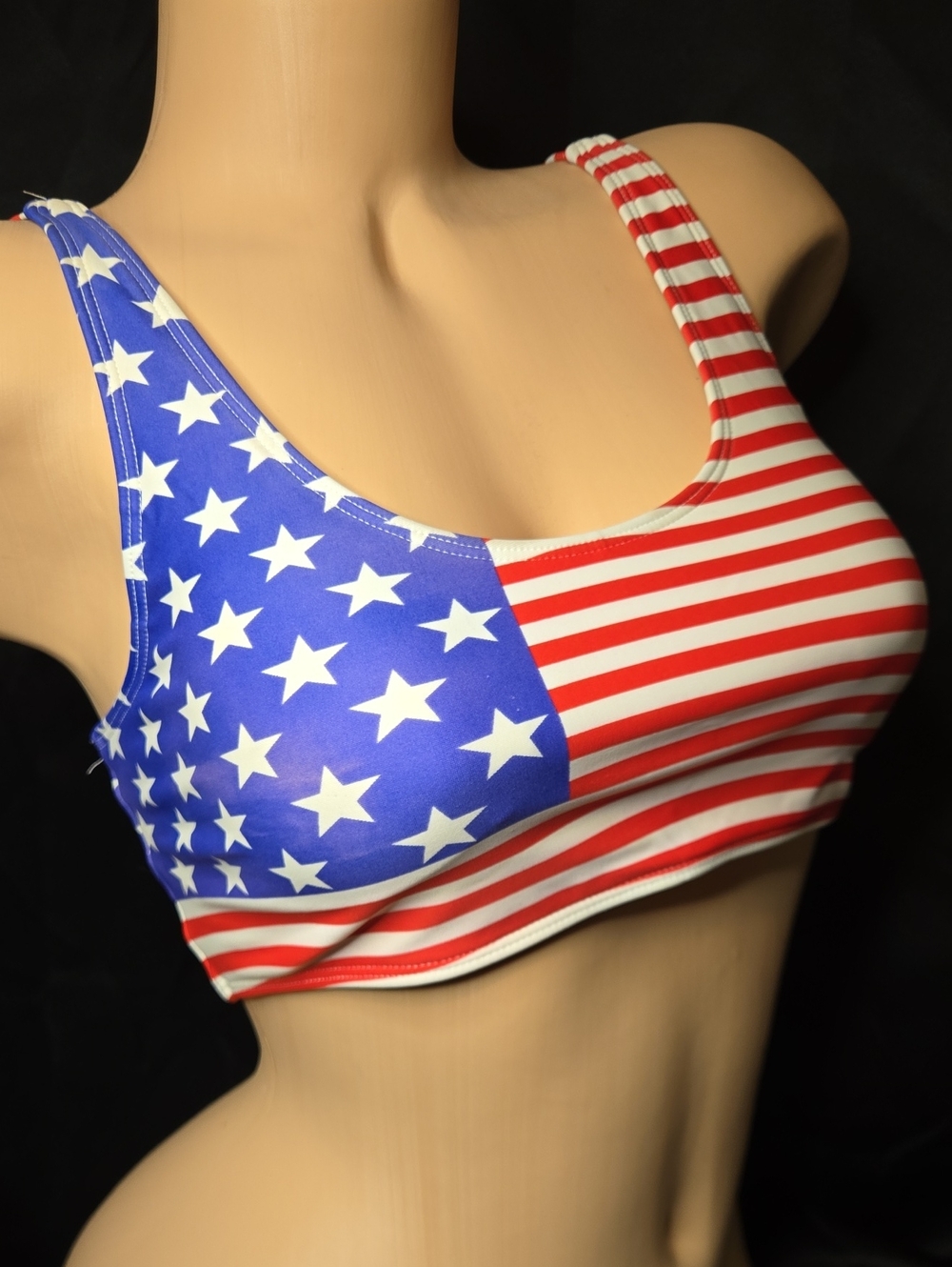 Xhilaration Stars & Stripes Swim Top - Red, White, Blue